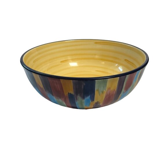 Tabletops Lifestyles Madrid Collection Serving Bowl Hand-Painted 11" - Picture 5 of 8